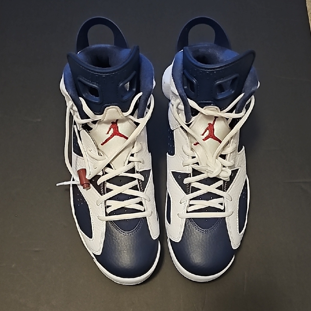 JORDAN Retro 6 - Navy and White High-Top Sneakers